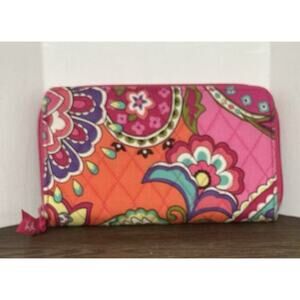 Vera Bradley Zip Around Wallet Wristlet - Petal Pink - Colorful Floral Perfect
